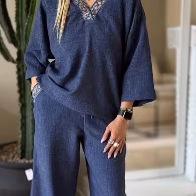 شومیز شلوار شانتون