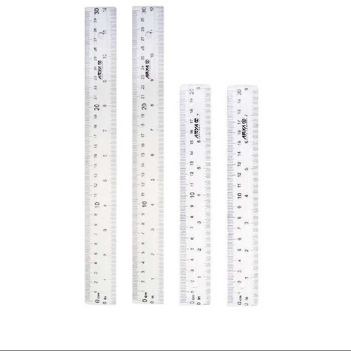 خط کش پلاستیکی کریستالی آریا 30 سانت و 20 سانت پک 4 عددی