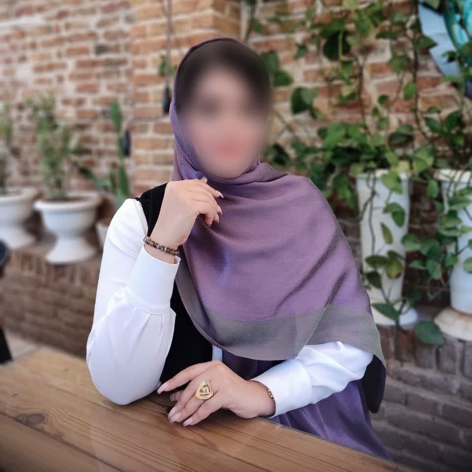 شال بامبو دو رو رنگ یاسی پررنگ