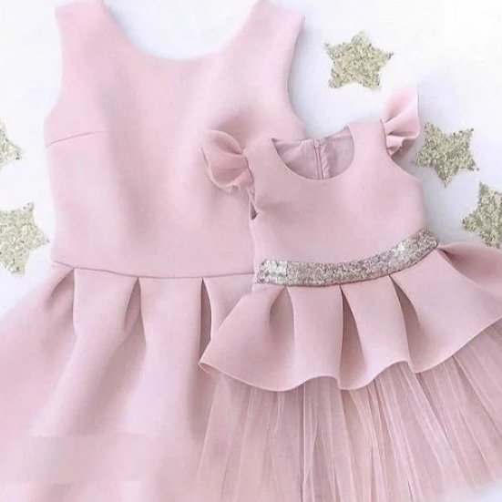 ست مادر دختری صورتی چرک +-&