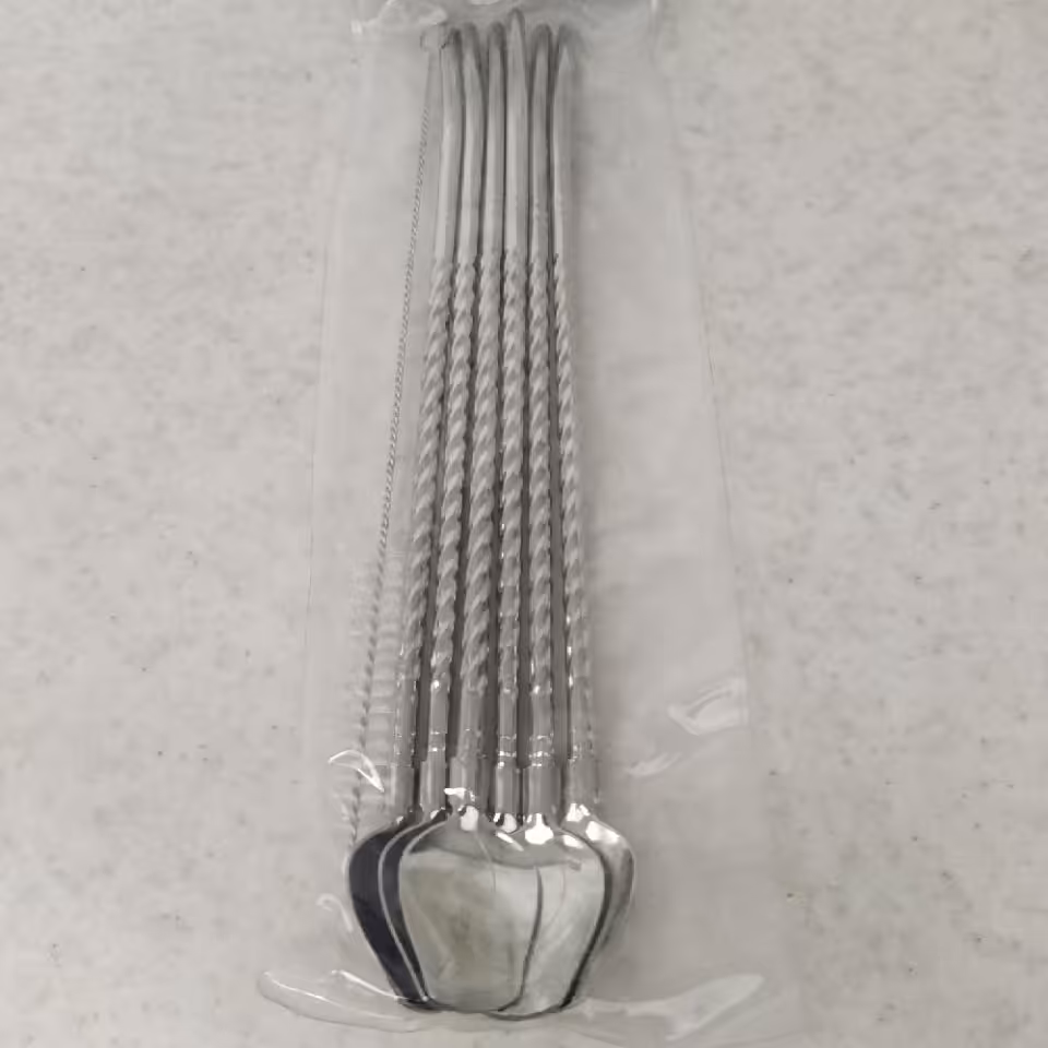 نی شربت استیل همراه با برس شستشو کیفیت تضمینی وارداتی.