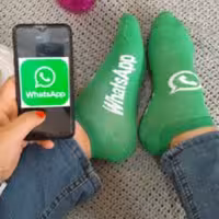 جوراب واتس آپ.جوراب خاص.جوراب طرح دار.جوراب طرح واتس آپ