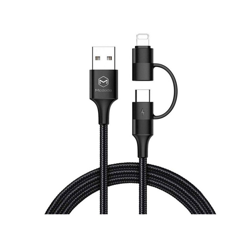 کابل تبدیل USB به لایتنینگ/USB-C مک دودو مدل CA-6800 طول 1.2 متر