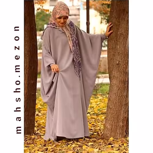 مانتو عبایی ساده و شیک کرپ حریر مدل مهربان ماه شو مزون