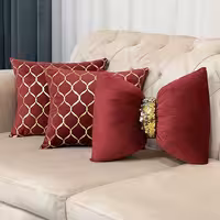 ست کوسن 3 عددی طرح موج مخمل زرشکی