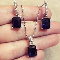 نیمست نقره با کریستال سورمه ای