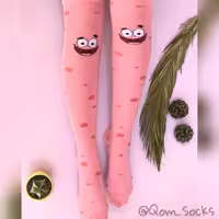 جوراب ساق بلند دخترونه زنونه طرح پاتریک رنگ صورتی فری سایز