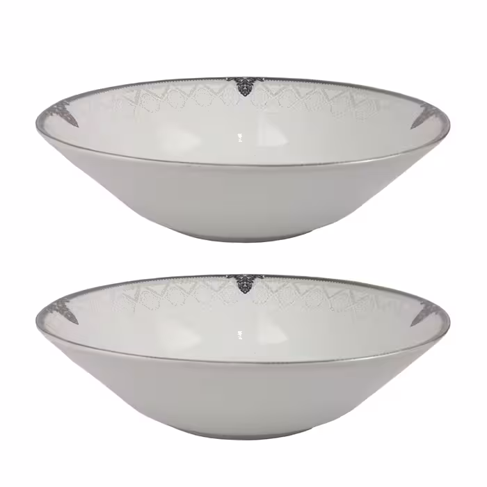 کاسه سالاد خوری چینی پارس مدل 603 گرد کد 23 بسته 2 عددی