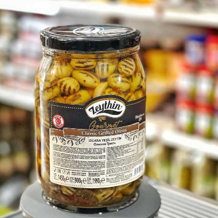 زیتون گریل شده سرخ کرده ترک 1990gr  ناخالص