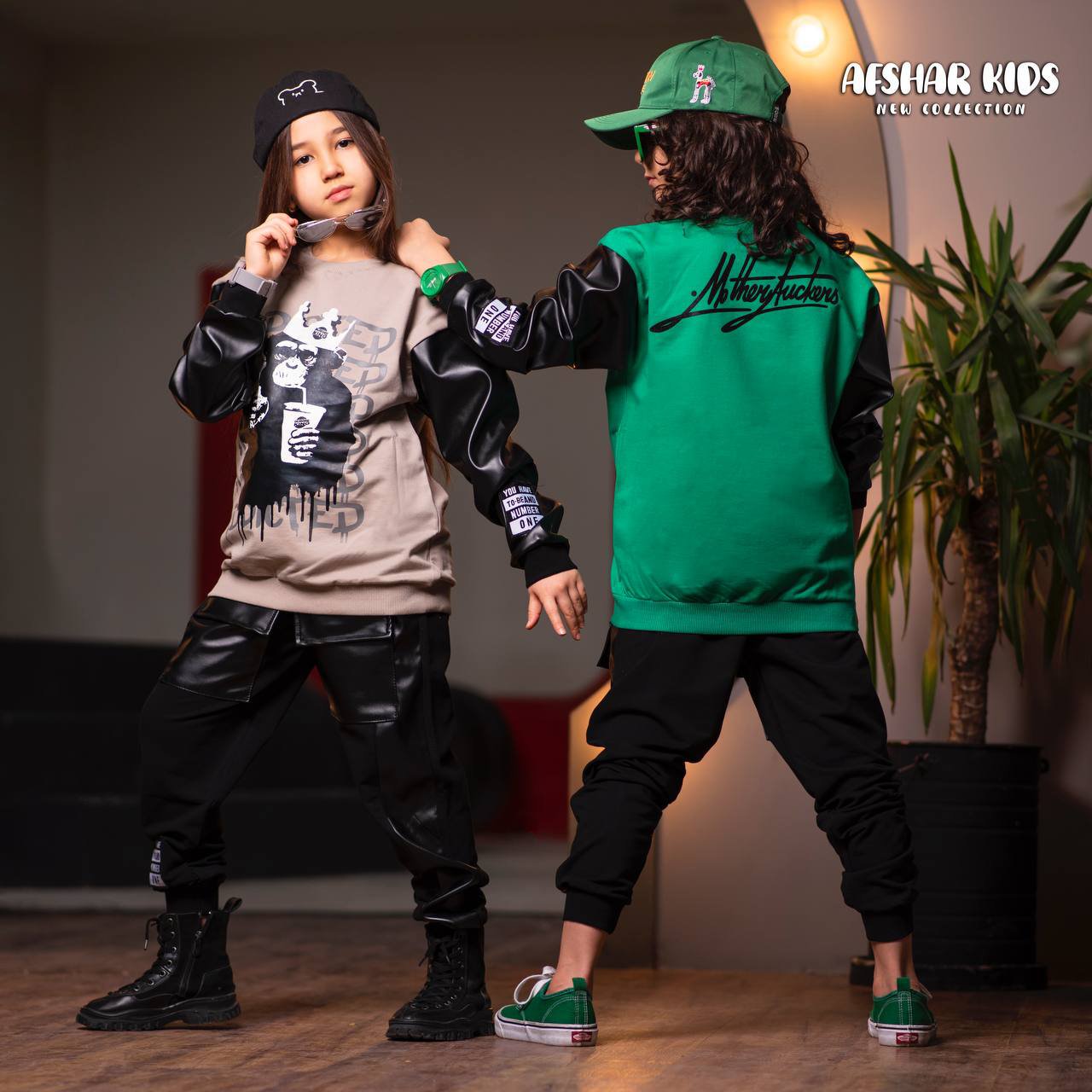 بلوز شلوارشت چرمی  بچگانه