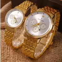 ساعت ست رومانسون طلایی بسیار شیک موتور شرکتی درجه 1 و بند استیل رنگ ثابت