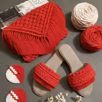 ست مکرومه قرمز