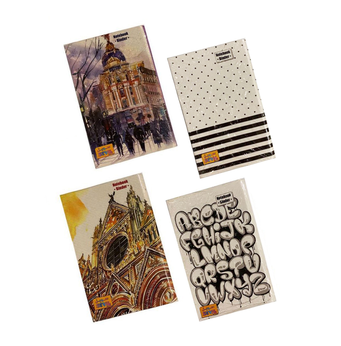 دفترچه يادداشت کلاسوري 6 حلقه سويل طرح دار