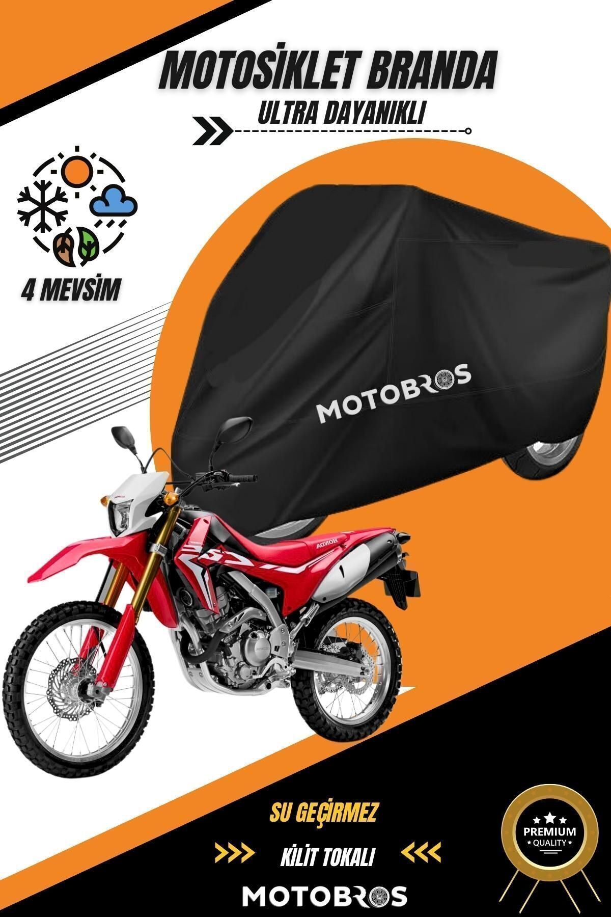چادر موتورسیکلت مشکی HONDA CRF سازگار با آب سیاه مقاوم ضخیم تر عمر پارچه استفاده از برزنت موتور سیکلت Motobros