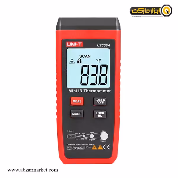 مینی ترمومتر لیزری 300 درجه یونیتی مدل UT306A