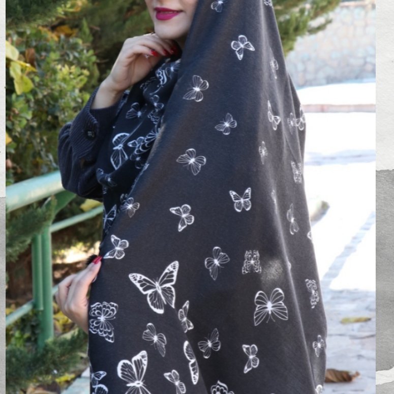 شال پاییزه موهر طرح پروانه ای