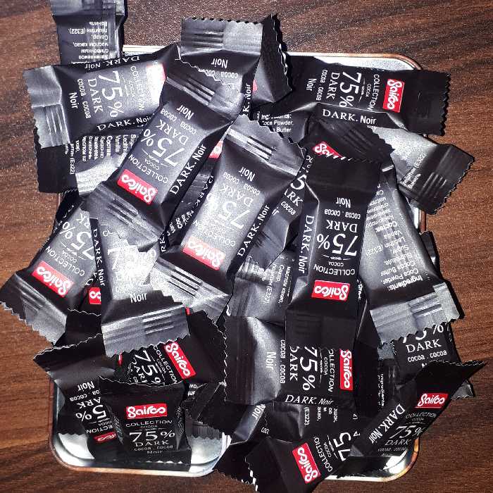 شکلات کاکائویی تلخ 75 درصد دوسرپرس سایرو (100 گرمی، 24 عددی)