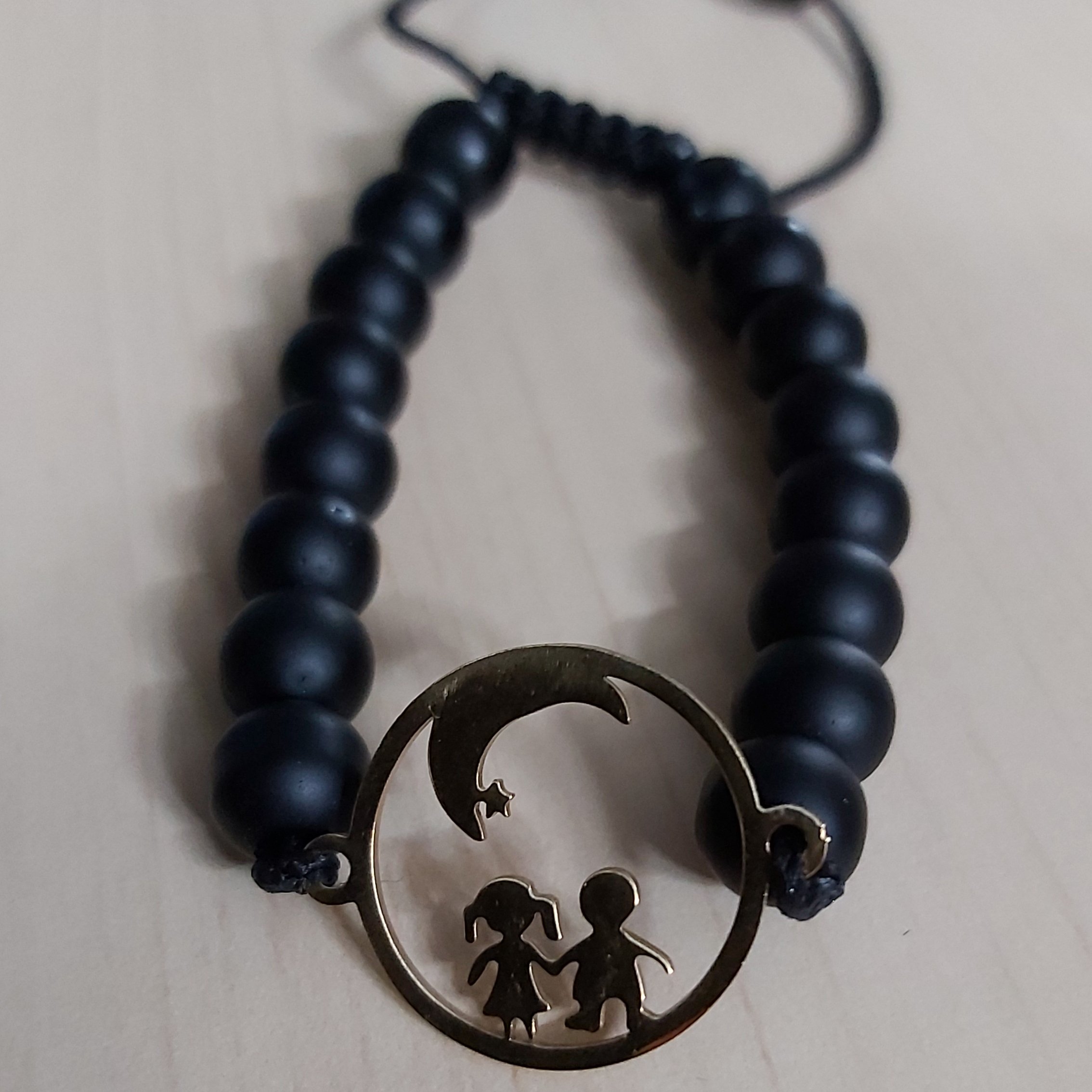 دستبند اونیکس پلاک مشابه طلا