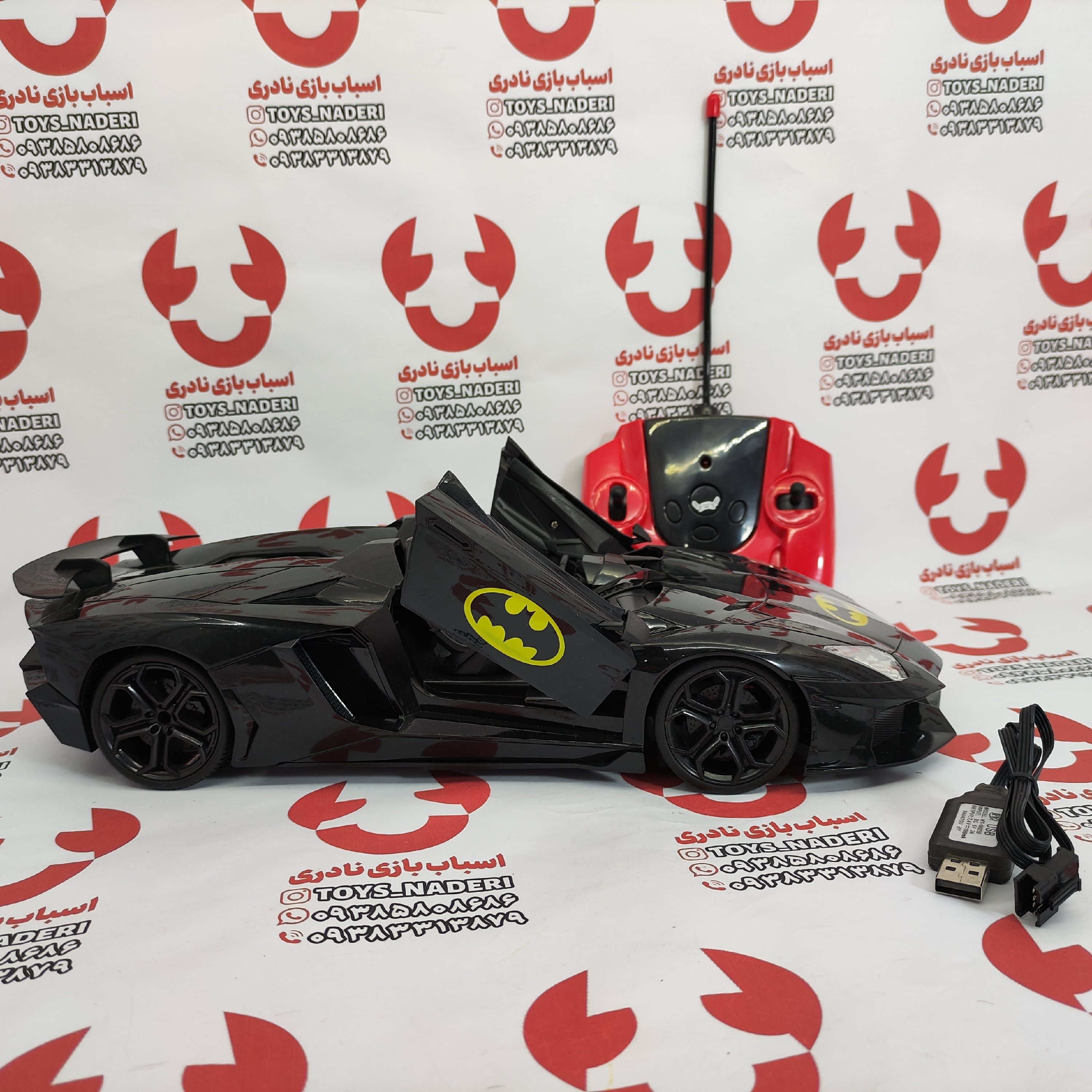 ماشین کنترلی شارژی طرح بتمن  مقیاس 1:12 چراغ دار