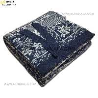 شال مبل بافت سوپر (تراکم بالا) طرح نروژی سایز 160×220 سرمه ای