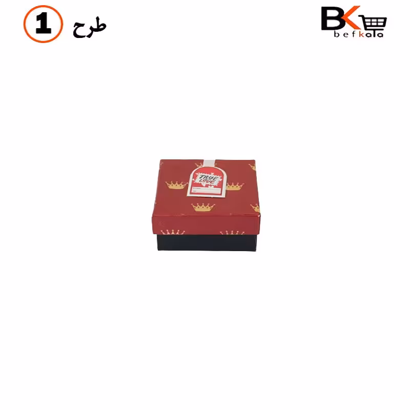 باکس کادویی جواهراتی مربعی طلاکوب سایز کوچک کد 87 طرح یک
