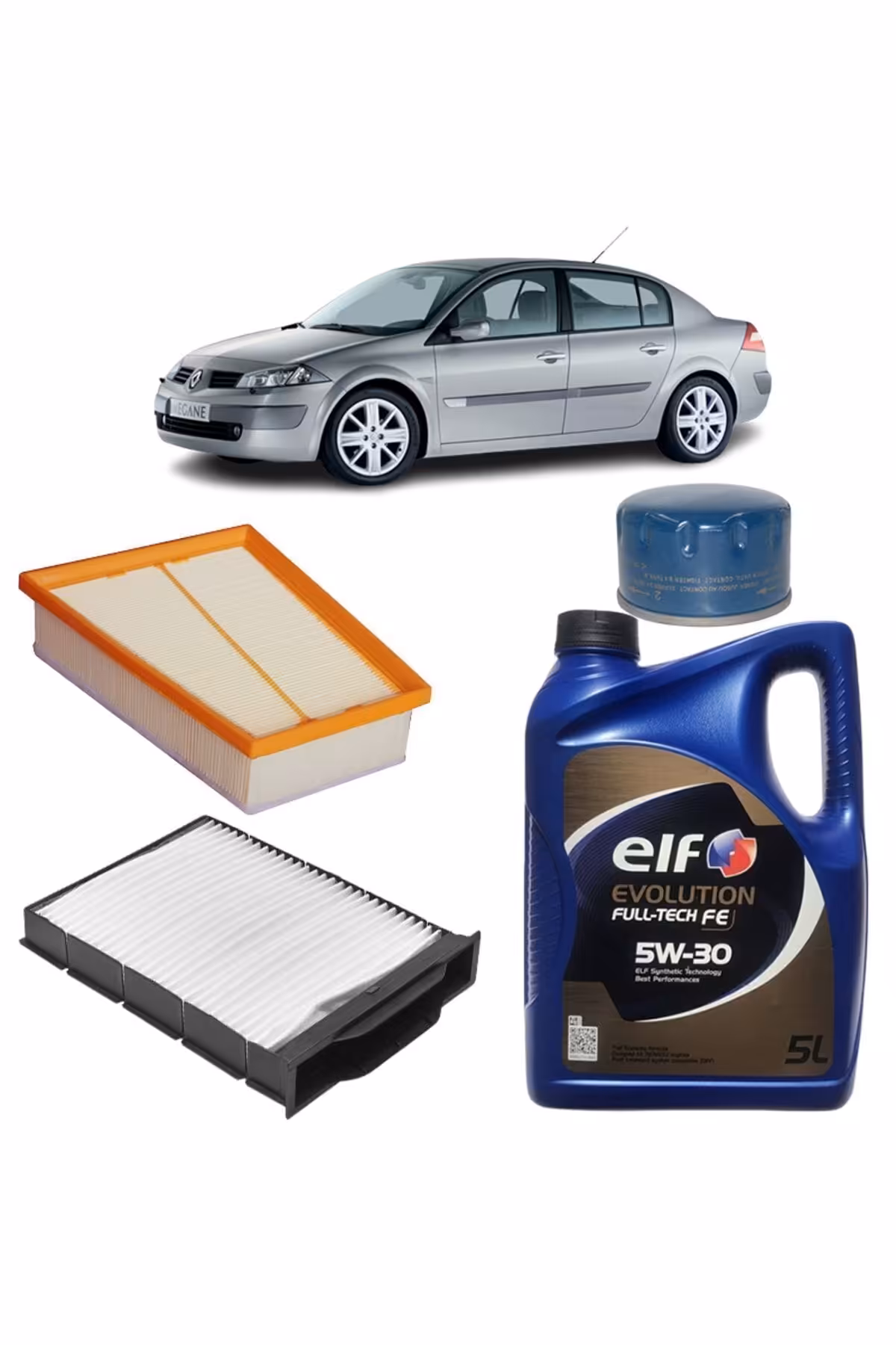 روغن و مکمل موتور EVOLTION FULTECH FE 5W 30 5LT RENAULT MEGANE 2 3PLUS 1.5 DCI 2002 2005 Elf