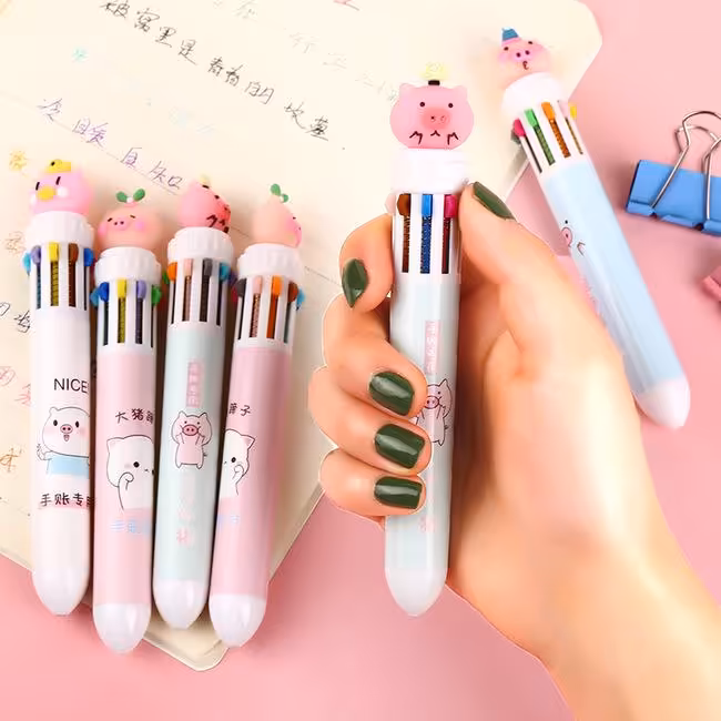 خودکار 10 رنگ طرح خوک