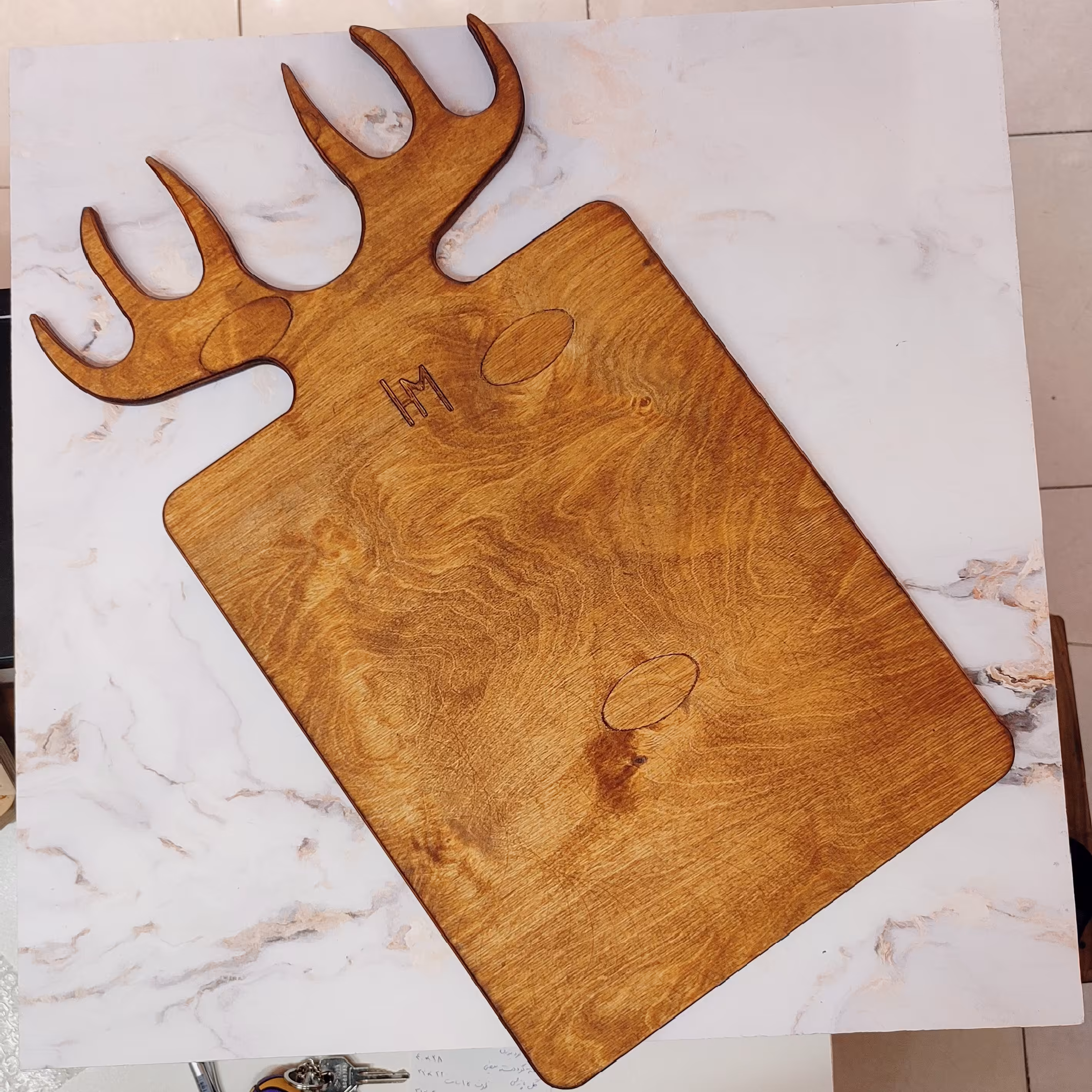 تخته سرو مدل شاخ گوزن سایز متوسط چوب روس قابل شستشو  فوق العاده با کیفیت