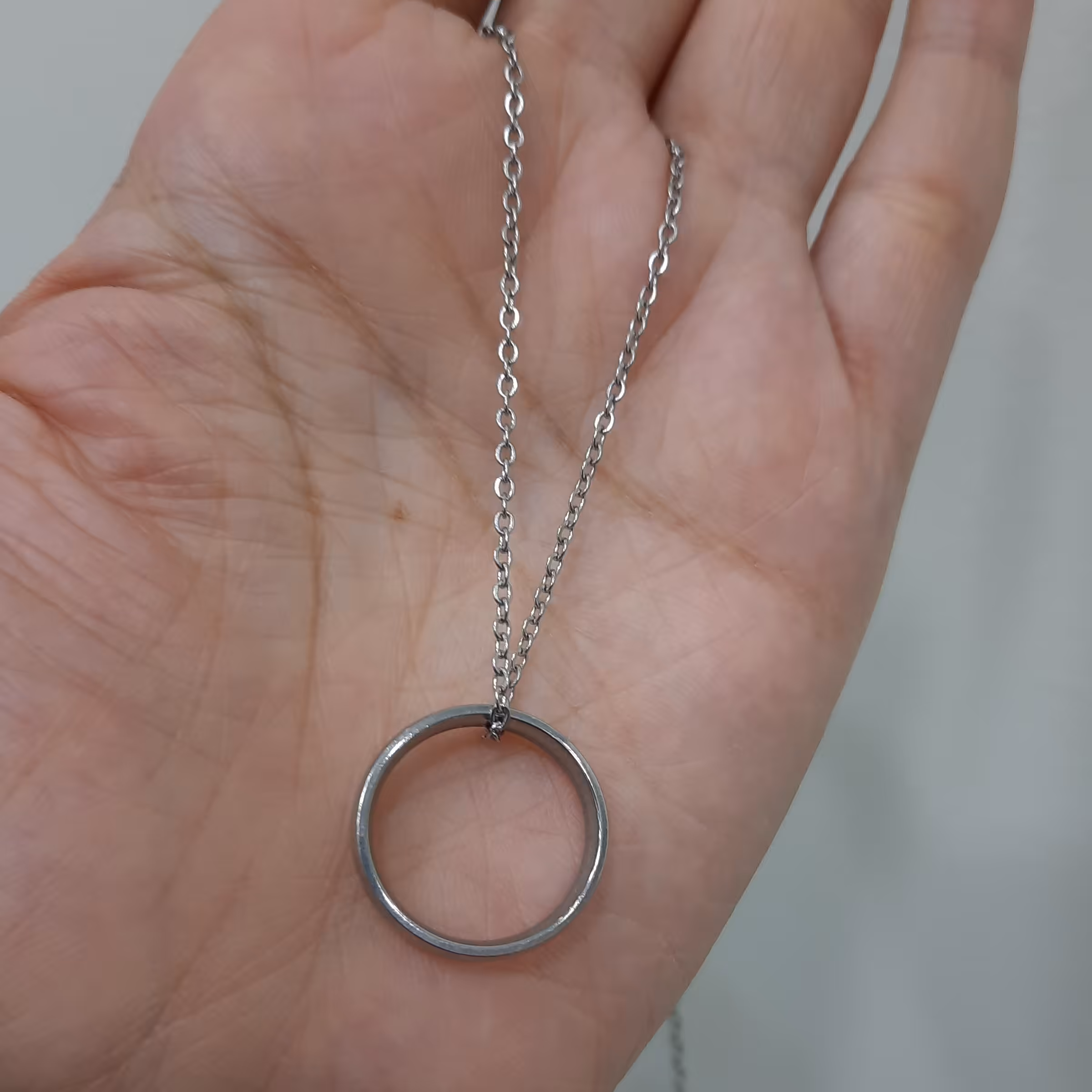 زنجیر استیل دیپلمات با رینگ استیل ساده