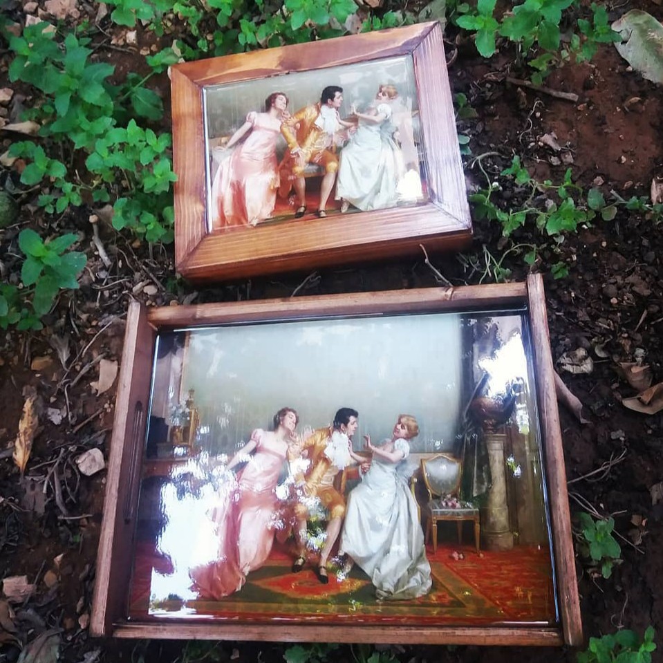 سینی چوبی طرحدار فرانسوی ( ست سینی وتی بگ)