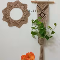 آویز گل و قاب آینه مکرومه