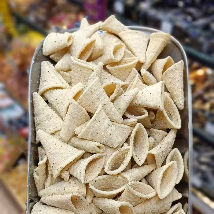 چیپس ذرت پیاز جعفری اسنک تازه و خوشمزه 200 گرمی آجیل و خشکبار مهران 