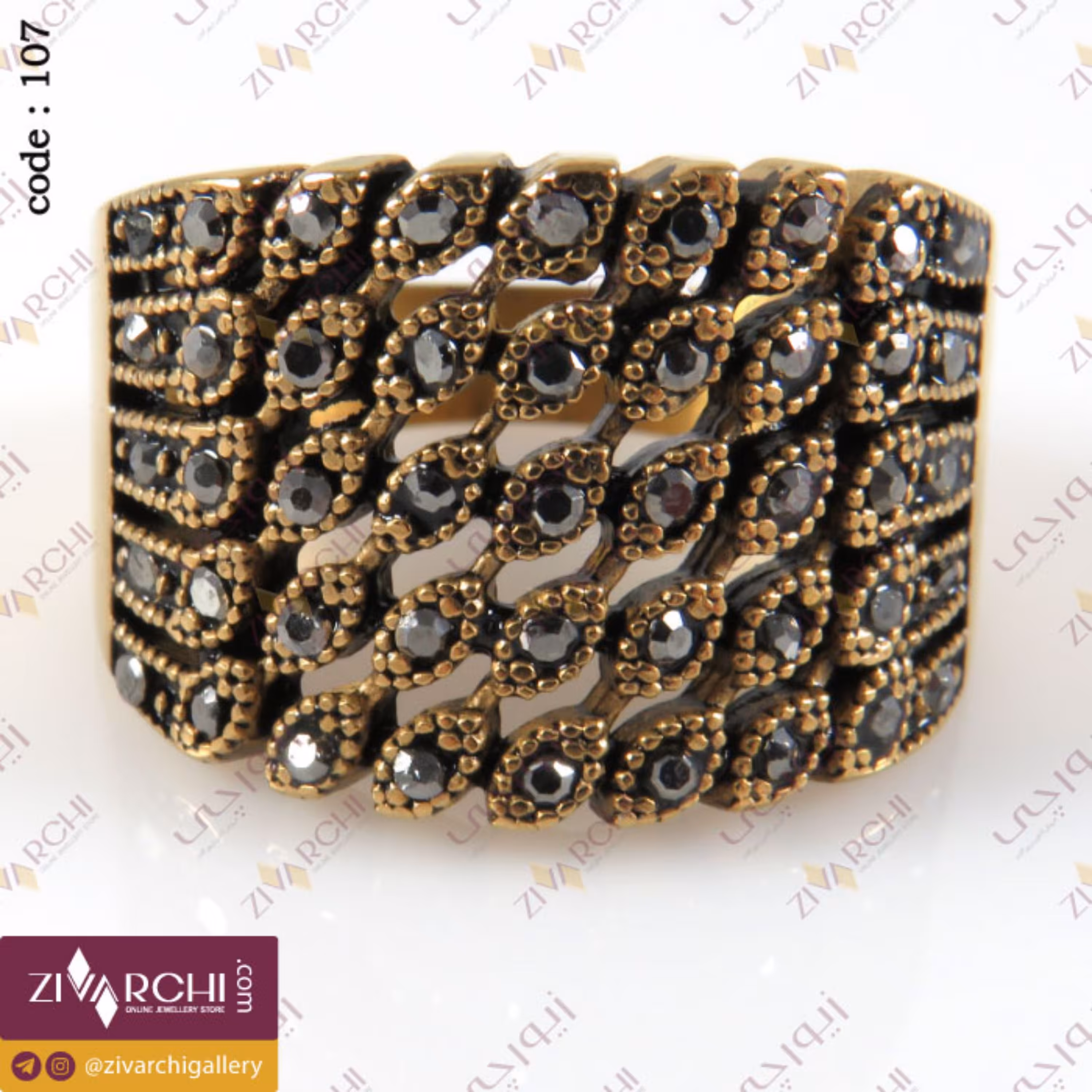 انگشتر استیل مارکازیت 107 (سایز 8)