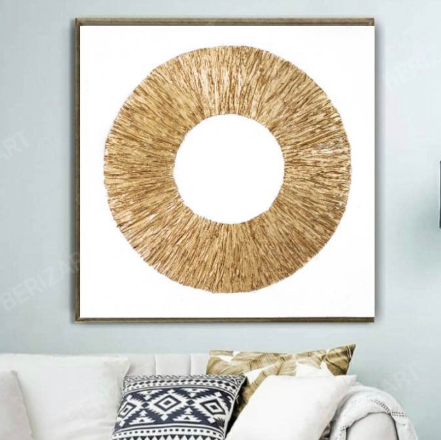 نقاشی مدرن برجسته باورق طلا