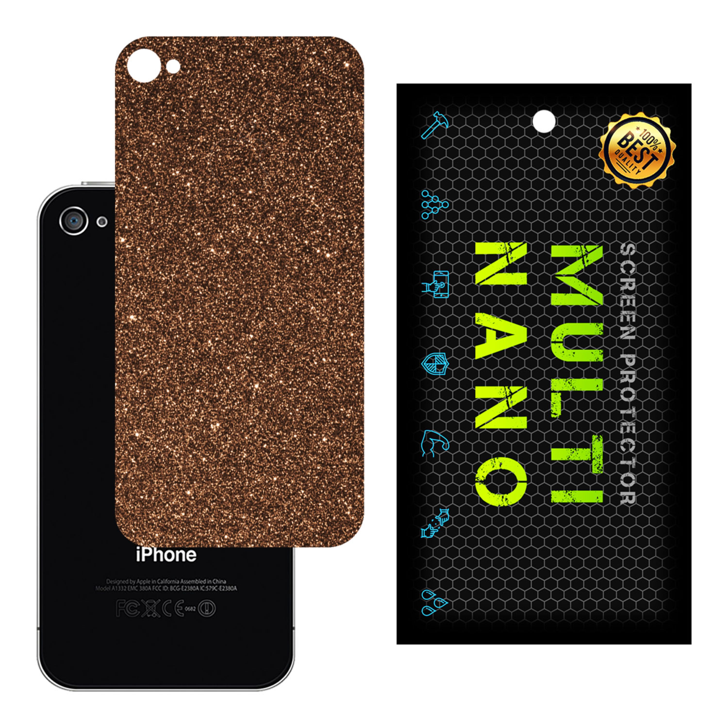 برچسب پوششی MultiNano مدل X-G1F-Bronze برای پشت موبایل اپل iPhone 4 - 4S