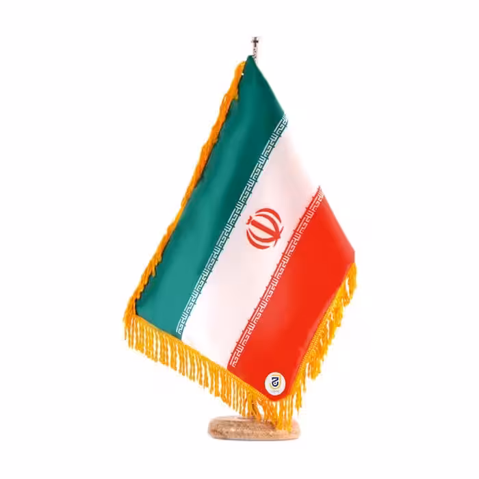 پرچم رومیزی ساتن ریشه دار  طرح اختصاصی (سفارش 1تا 5عدد )