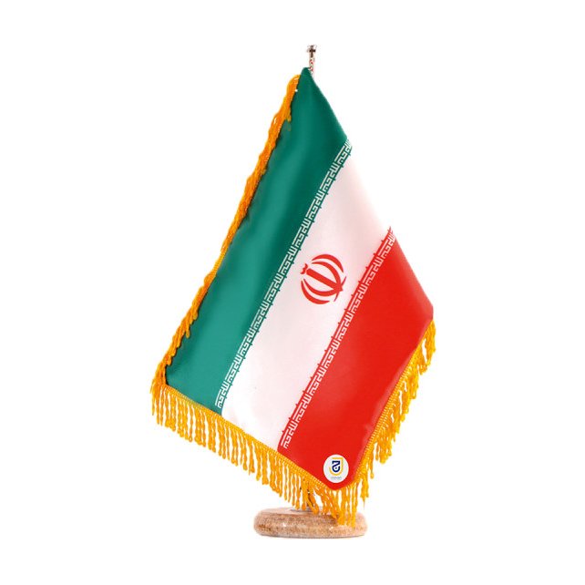 پرچم رومیزی ساتن ریشه دار  طرح اختصاصی (سفارش 1تا 5عدد )