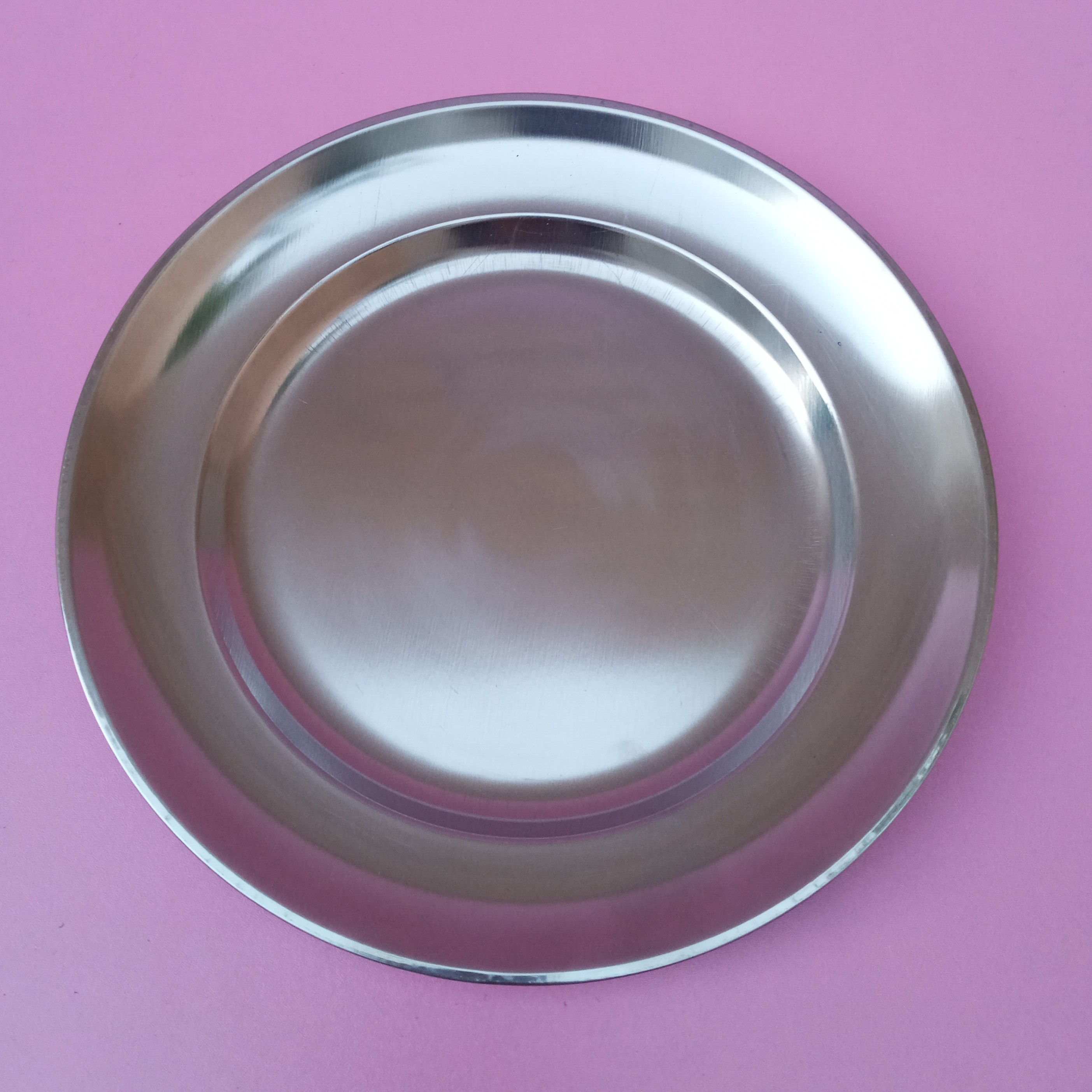 بشقاب استیل برنج خوری یک عددی قطر 23 سانتی متر( بشقاب برنج خوری استیل )
