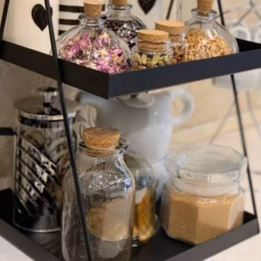 استند فلزی و  شلف 2 طبقه  اشپزخانه