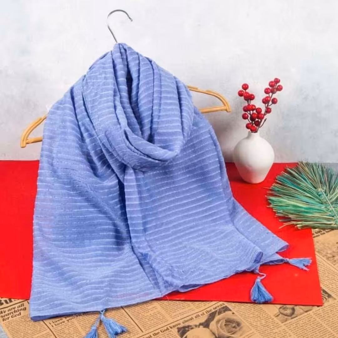 شال پاستیلی راه راه مخمل حسنا بسیار سبک و لطیف 