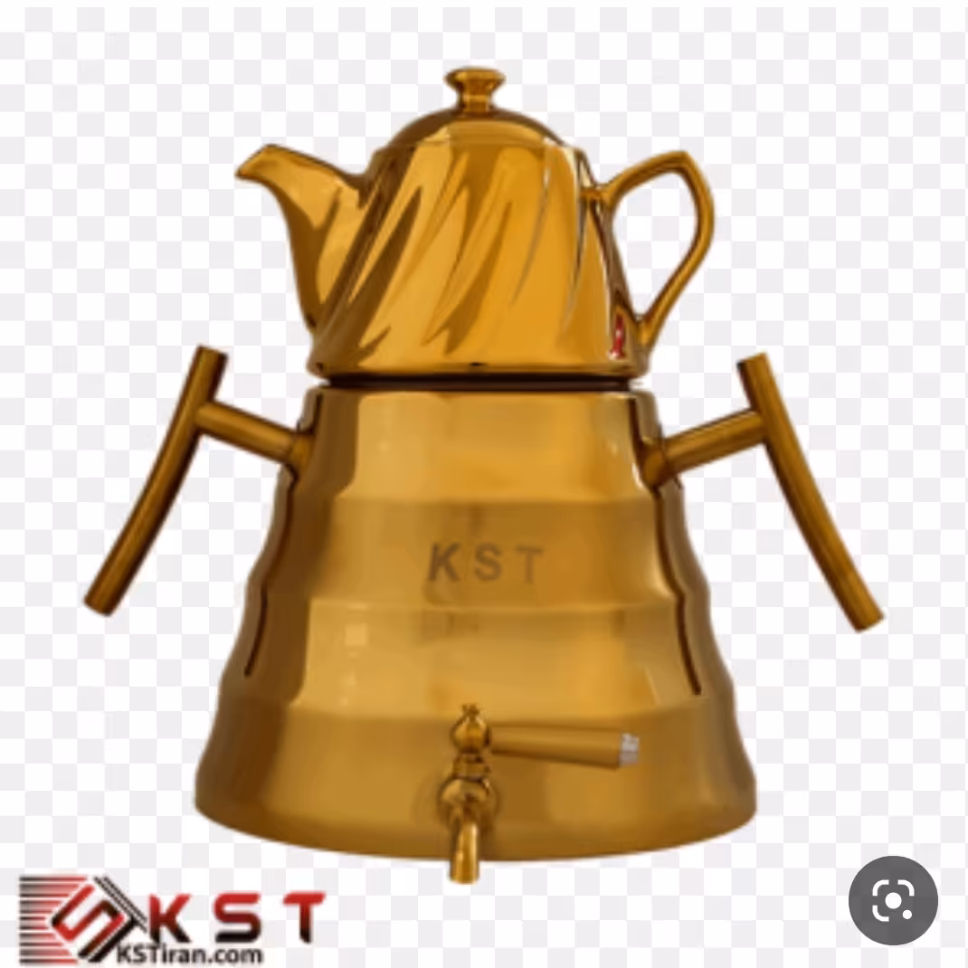 کتری قوری طلایی رنگ ثابت مارک kst