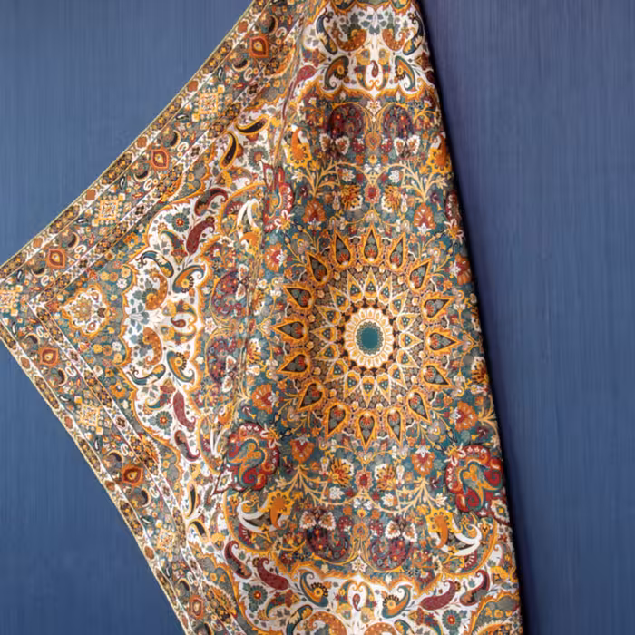 ترمه رومیزی 1 در 1 طرح باغ بهشت کله غازی