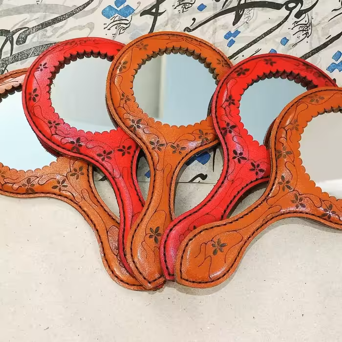 آیینه جذاب چرم طبیعی ی هدیه عالی