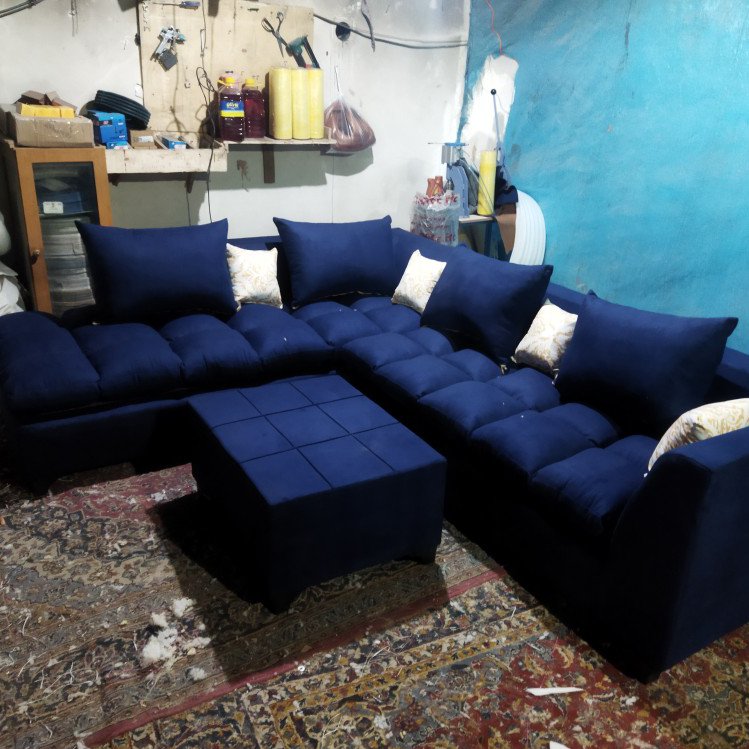 مبل ال پفکی 6نفره باالیاف ویسکوز