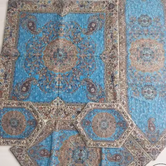 رومیزی 5 تیکه طرح افشار تراکم 150 شش رنگ