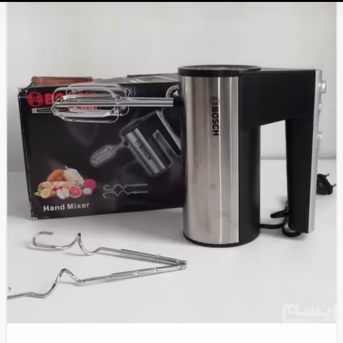 همزن دستی
مارک بوش
 قدرت 300وات
  دارای سری همزن و خمیر زن