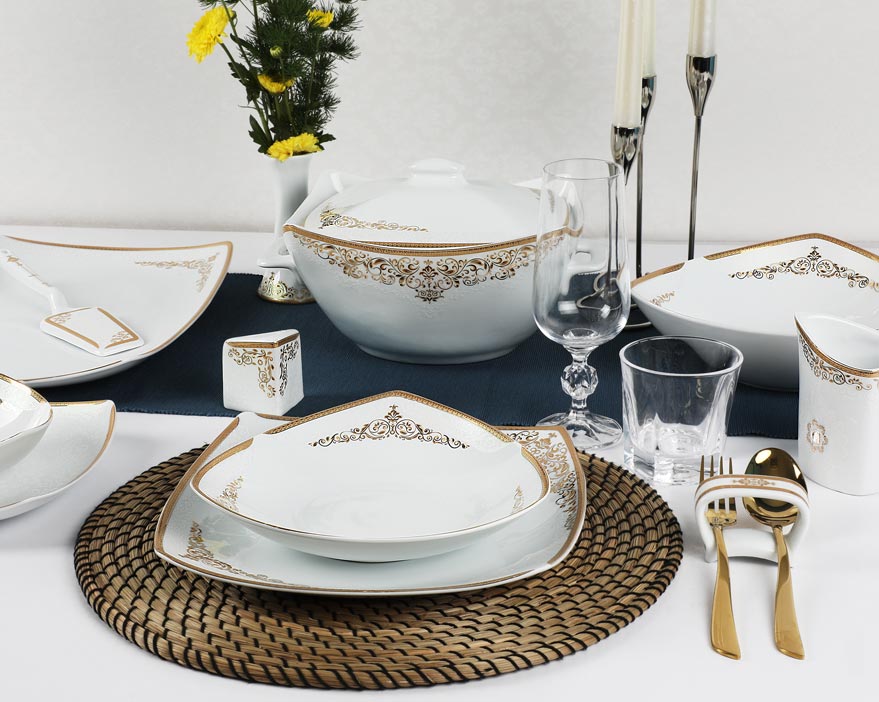 سرویس چینی 105 پارچه پردیس کاشان پاریس طرح دنیا