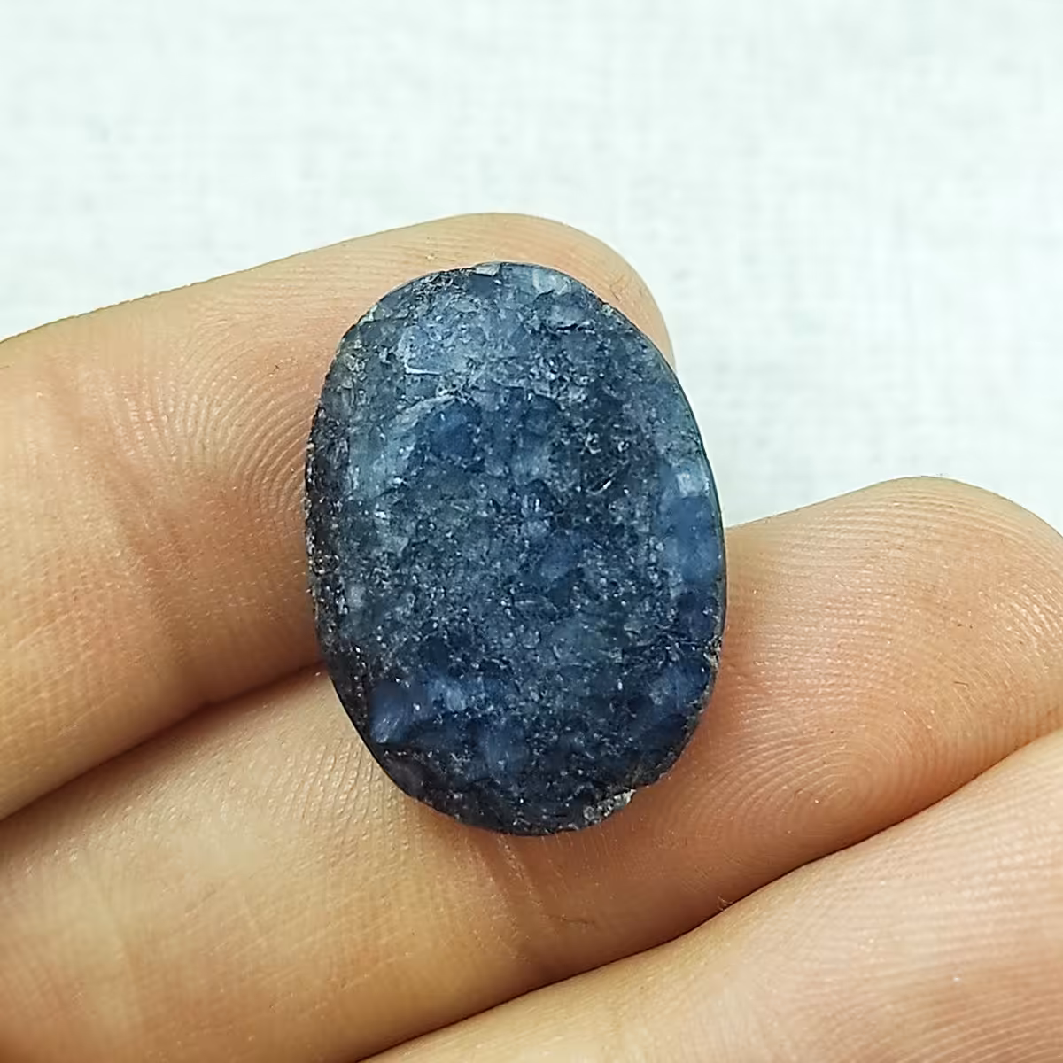 سنگ یاقوت کبود طبیعی مدل بیضی کد 5037574