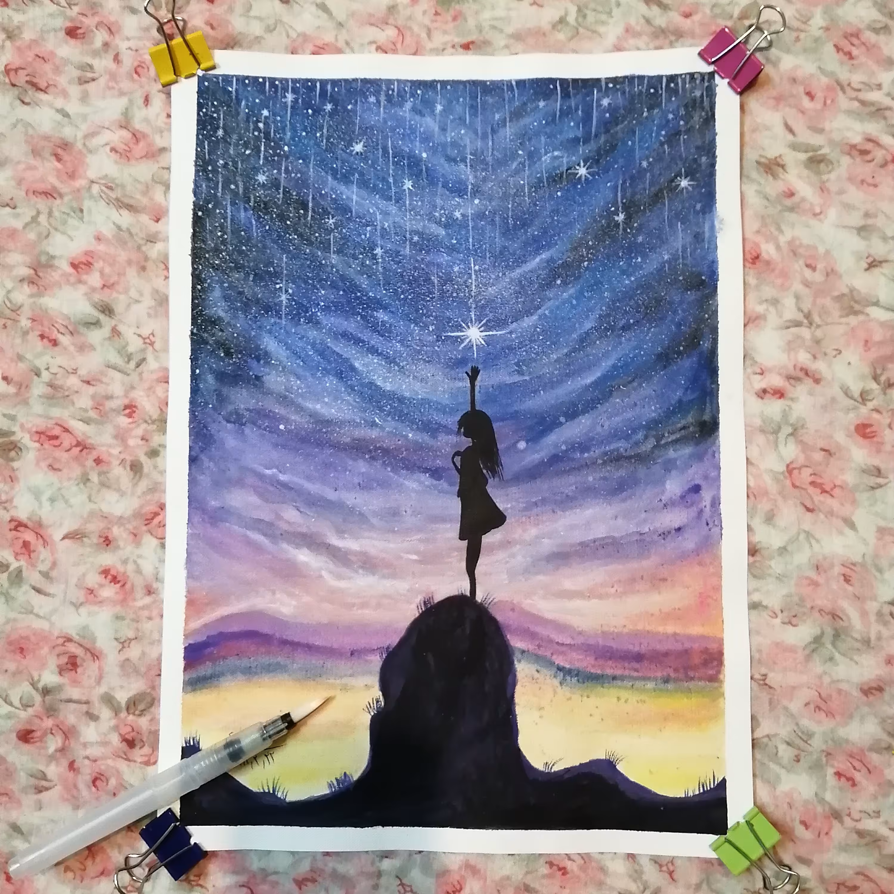 نقاشی با تکنیک اکریلیک و آبرنگ