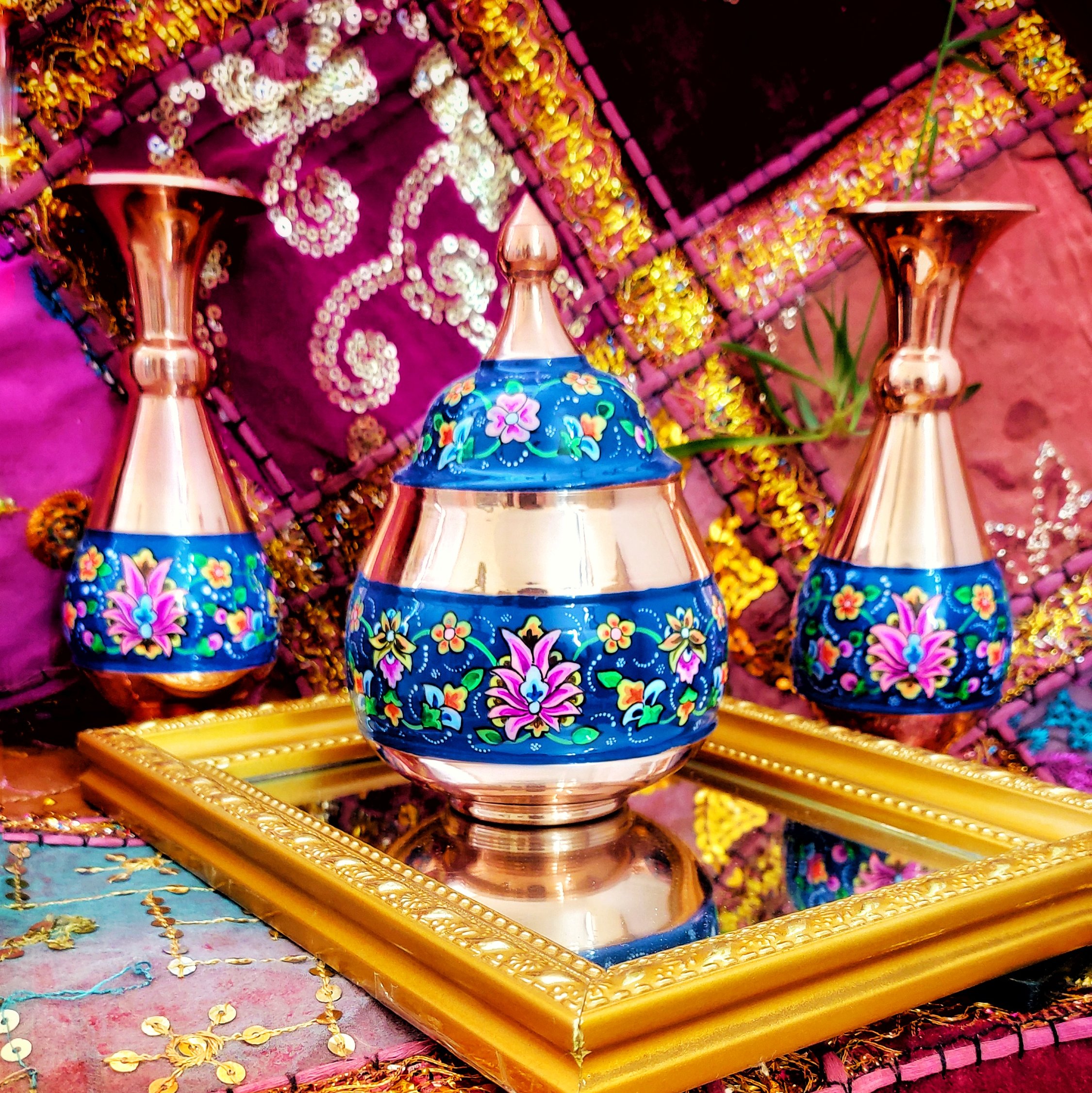ست کلدان و شکلات خوری مسی مدل پرداز